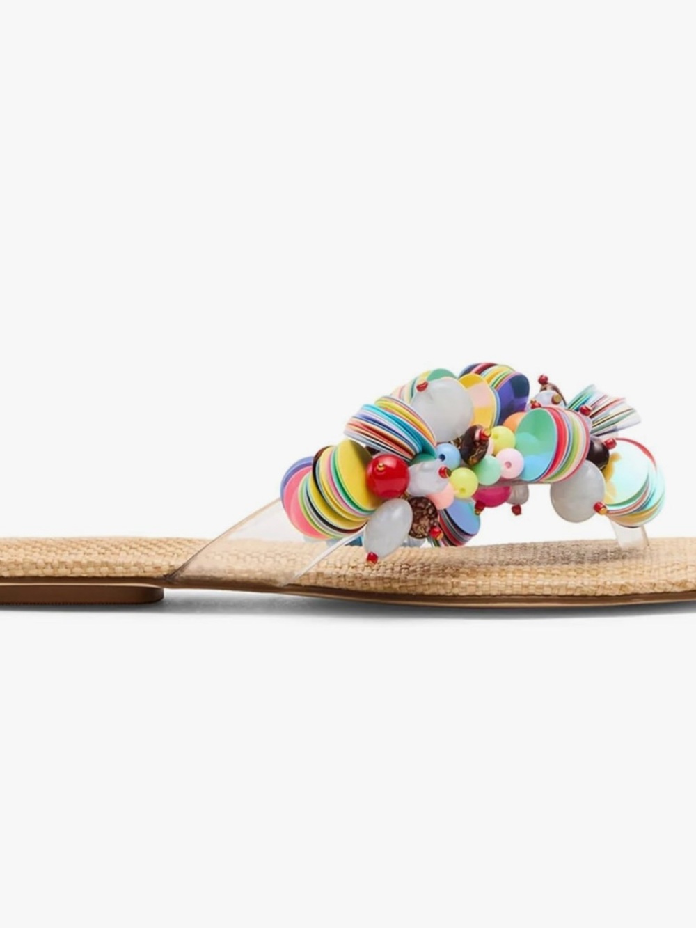 Steve Madden Beaded Straw Flip Flop Sandals - Picture 2 of 4